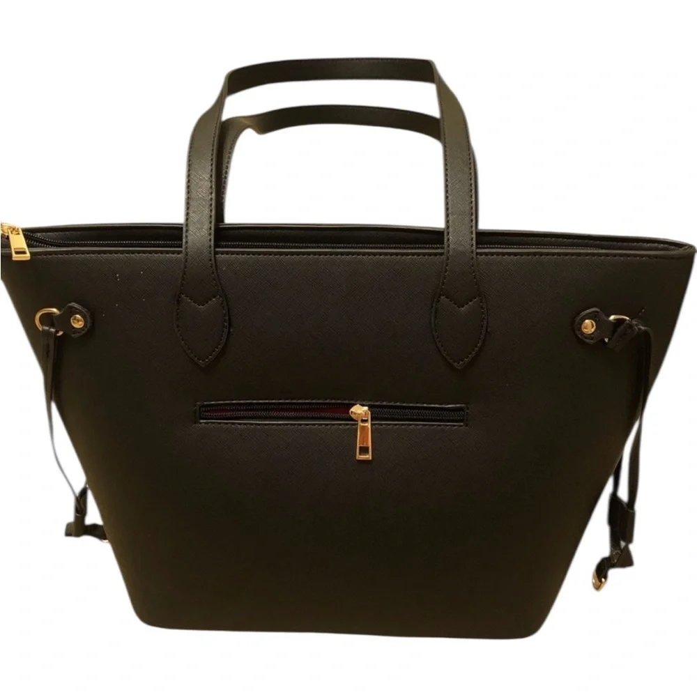 Marilyn Monroe Large Black Tote Bag Handbag Purse With Red Lining & Bottom Studs